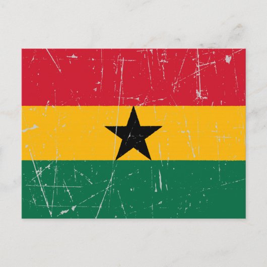 Carte Postale Drapeau Ghana griffé (Devant)