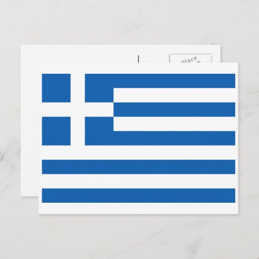 Carte Postale Drapeau grec, Drapeau grec (Devant / Derrière)
