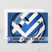Carte Postale Drapeau grec souriant (Devant / Derrière)
