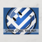 Carte Postale Drapeau grec souriant (Devant)