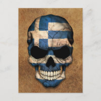 Drapeau grec vieilli et porté