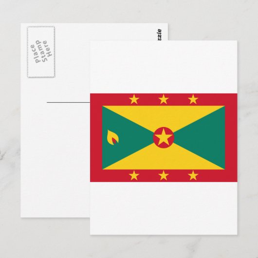 Carte Postale Drapeau Grenade GD (Devant / Derrière)