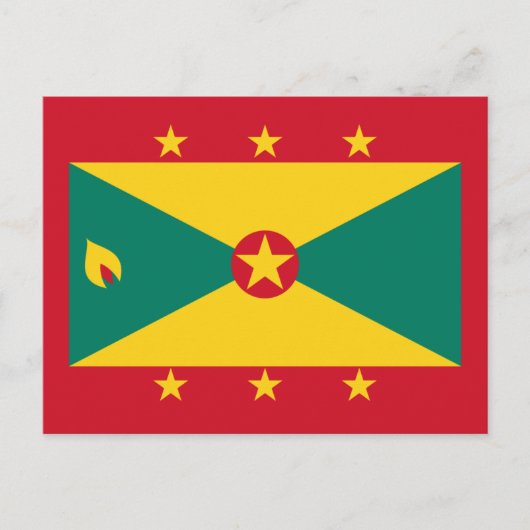 Carte Postale Drapeau Grenadien, Drapeau Grenade (Devant)