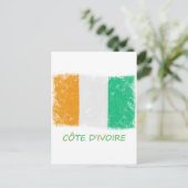 Carte Postale Drapeau Grunge Côte d'Ivoire (Debout devant)