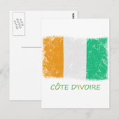 Carte Postale Drapeau Grunge Côte d'Ivoire (Devant / Derrière)
