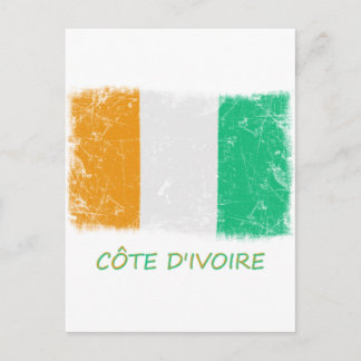 Carte Postale Drapeau Grunge Côte d'Ivoire