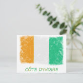 Carte Postale Drapeau Grunge Côte d'Ivoire (Debout devant)