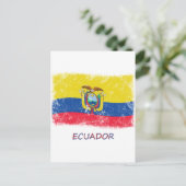 Carte Postale Drapeau Grunge Ecuador (Debout devant)