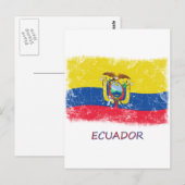 Carte Postale Drapeau Grunge Ecuador (Devant / Derrière)