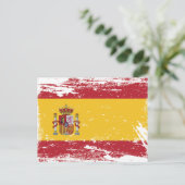 Carte Postale Drapeau Grunge Espagne (Debout devant)