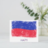 Carte Postale Drapeau Grunge Haiti (Debout devant)
