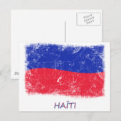 Carte Postale Drapeau Grunge Haiti (Devant / Derrière)