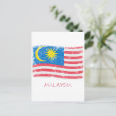 Carte Postale Drapeau Grunge Malaysia (Debout devant)