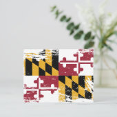 Carte Postale Drapeau Grunge Maryland (Debout devant)