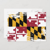 Carte Postale Drapeau Grunge Maryland (Devant / Derrière)
