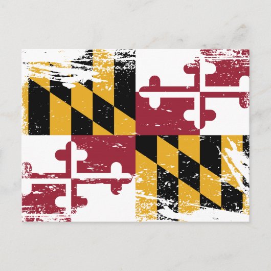 Carte Postale Drapeau Grunge Maryland (Devant)