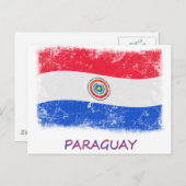 Carte Postale Drapeau Grunge Paraguay (Devant / Derrière)