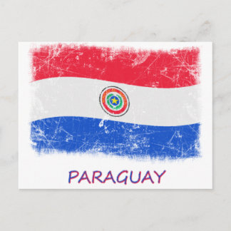 Carte Postale Drapeau Grunge Paraguay