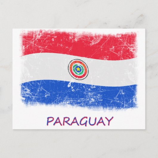 Carte Postale Drapeau Grunge Paraguay (Devant)
