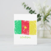 Carte Postale Drapeau Grunge Sénégal (Debout devant)
