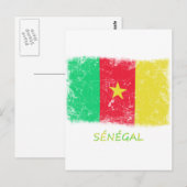 Carte Postale Drapeau Grunge Sénégal (Devant / Derrière)