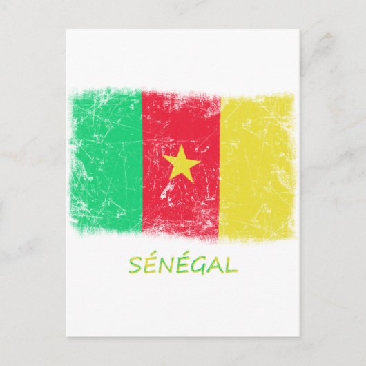 Carte Postale Drapeau Grunge Sénégal (Devant)