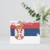 Carte Postale Drapeau Grunge Serbie (Debout devant)