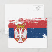 Carte Postale Drapeau Grunge Serbie (Devant / Derrière)