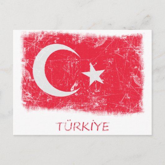 Carte Postale Drapeau Grunge Turkey (Devant)