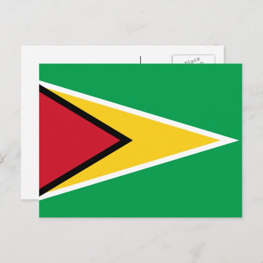 Carte Postale Drapeau guyanais, Drapeau guyanais (Devant / Derrière)