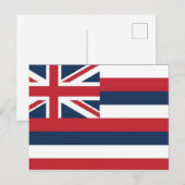 Carte postale drapeau Hawaii (Devant / Derrière)