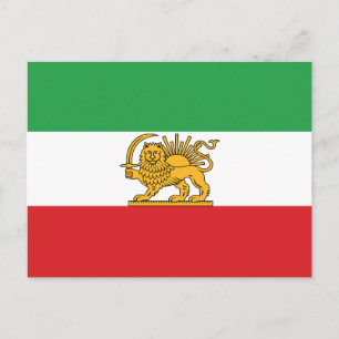 Carte Postale Drapeau Historique Original du Lion et Soleil Iran