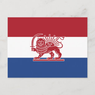 Carte Postale Drapeau hollandais iranien Lion et Soleil du patri