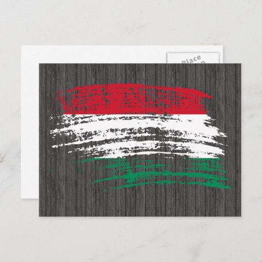 Carte Postale Drapeau hongrois cool (Devant / Derrière)