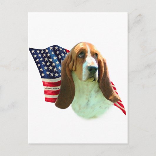 Carte Postale Drapeau Hound Basset (Devant)