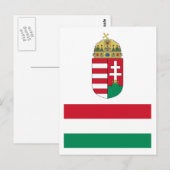 Carte Postale Drapeau HU de Hongrie (Devant / Derrière)