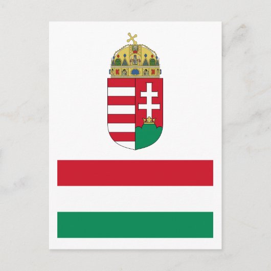 Carte Postale Drapeau HU de Hongrie (Devant)