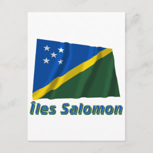 Carte Postale Drapeau Îles Salomon avec le nom français
