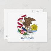 Carte postale Drapeau Illinois (Devant / Derrière)