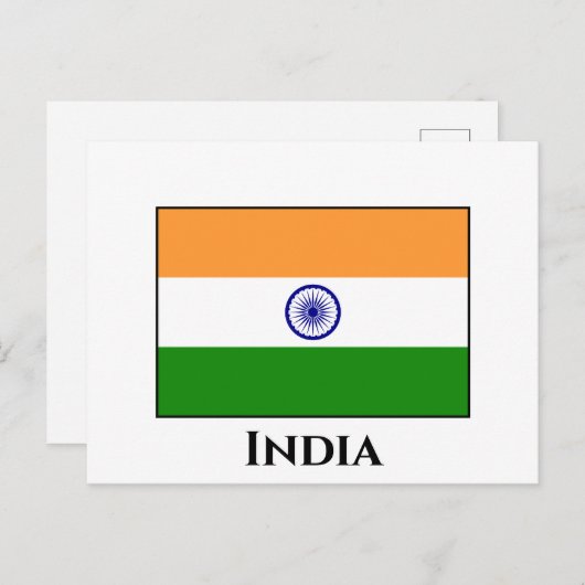 Carte Postale Drapeau indien (Devant / Derrière)