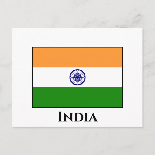 Carte Postale Drapeau indien (Devant)