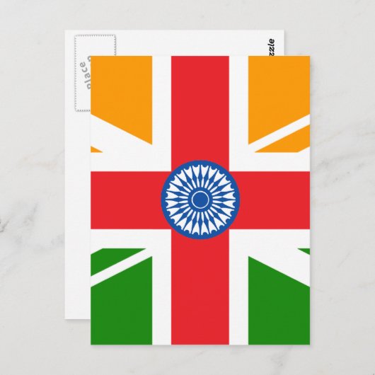 Carte Postale Drapeau indien anglo (Devant / Derrière)