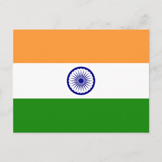 Carte Postale Drapeau indien, Drapeau de l'Inde (Devant)