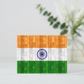 Carte Postale Drapeau indien en bois (Debout devant)