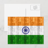 Carte Postale Drapeau indien en bois (Devant / Derrière)