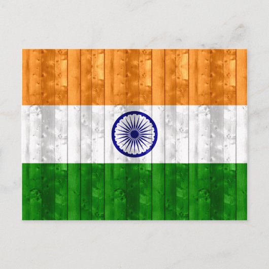 Carte Postale Drapeau indien en bois (Devant)