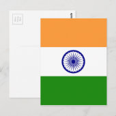 Carte Postale Drapeau Indien - Image de haute qualité (Devant / Derrière)