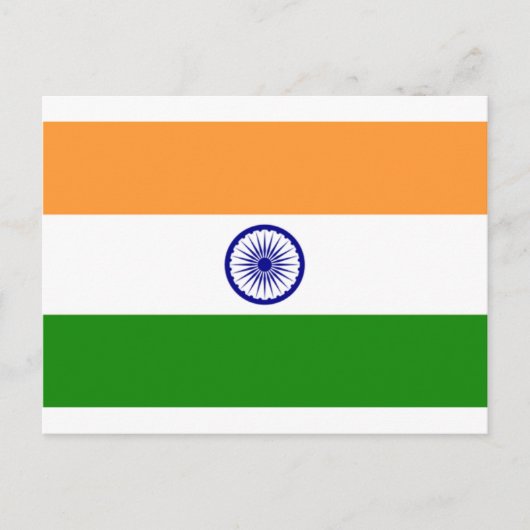 Carte Postale Drapeau indien "Tiranga " de bonne couleur (Devant)