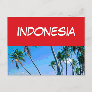 Carte Postale Drapeau Indonésie