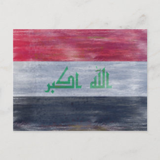 Carte Postale drapeau irakien en détresse